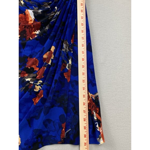 Lauren Ralph Lauren Womans Dress 18 Floral Faux Wrap V-Neck Ruched Sheath Midi - Picture 7 of 8